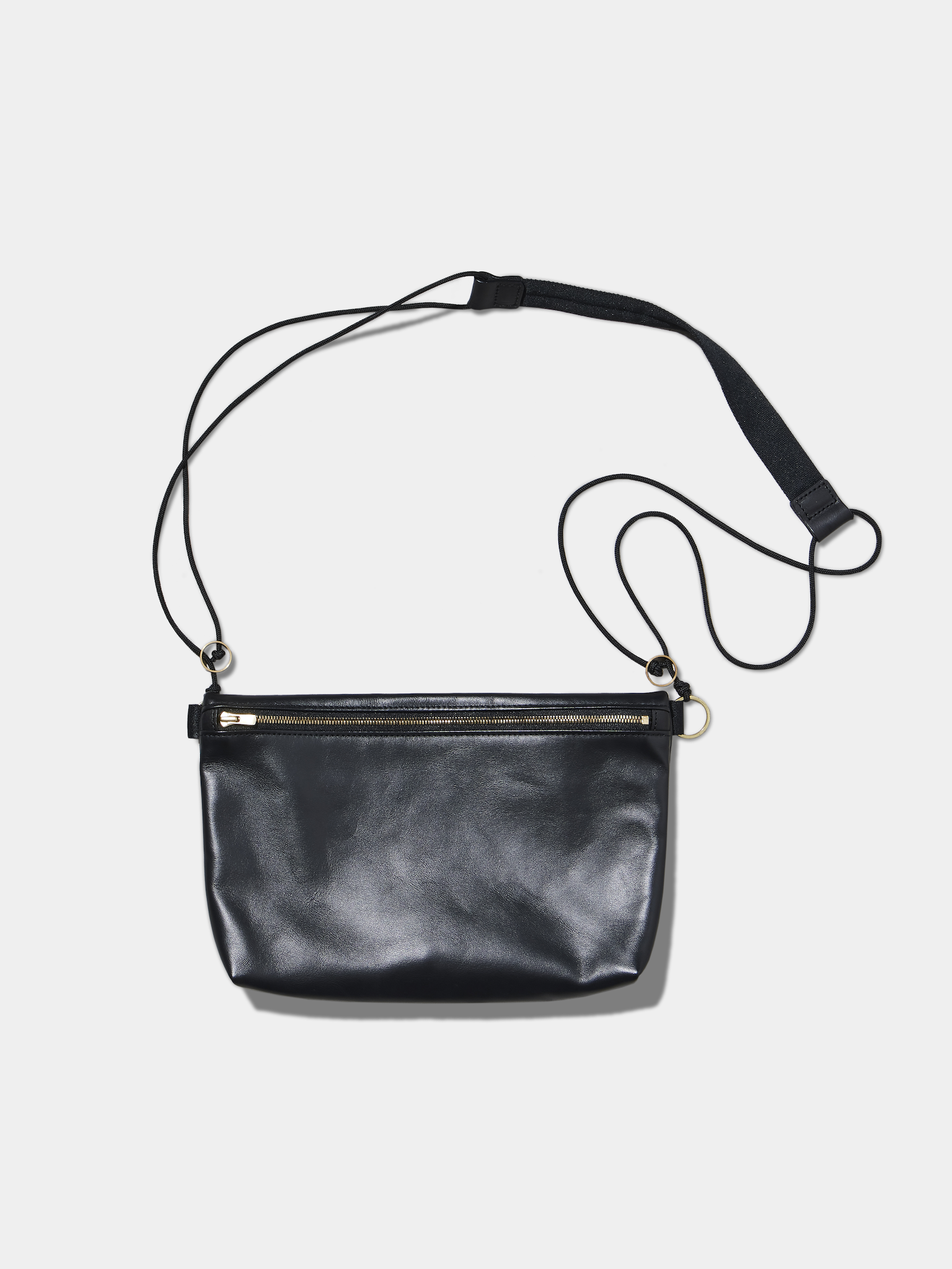 SQUARE ZIP SHOULDER / LEATHER