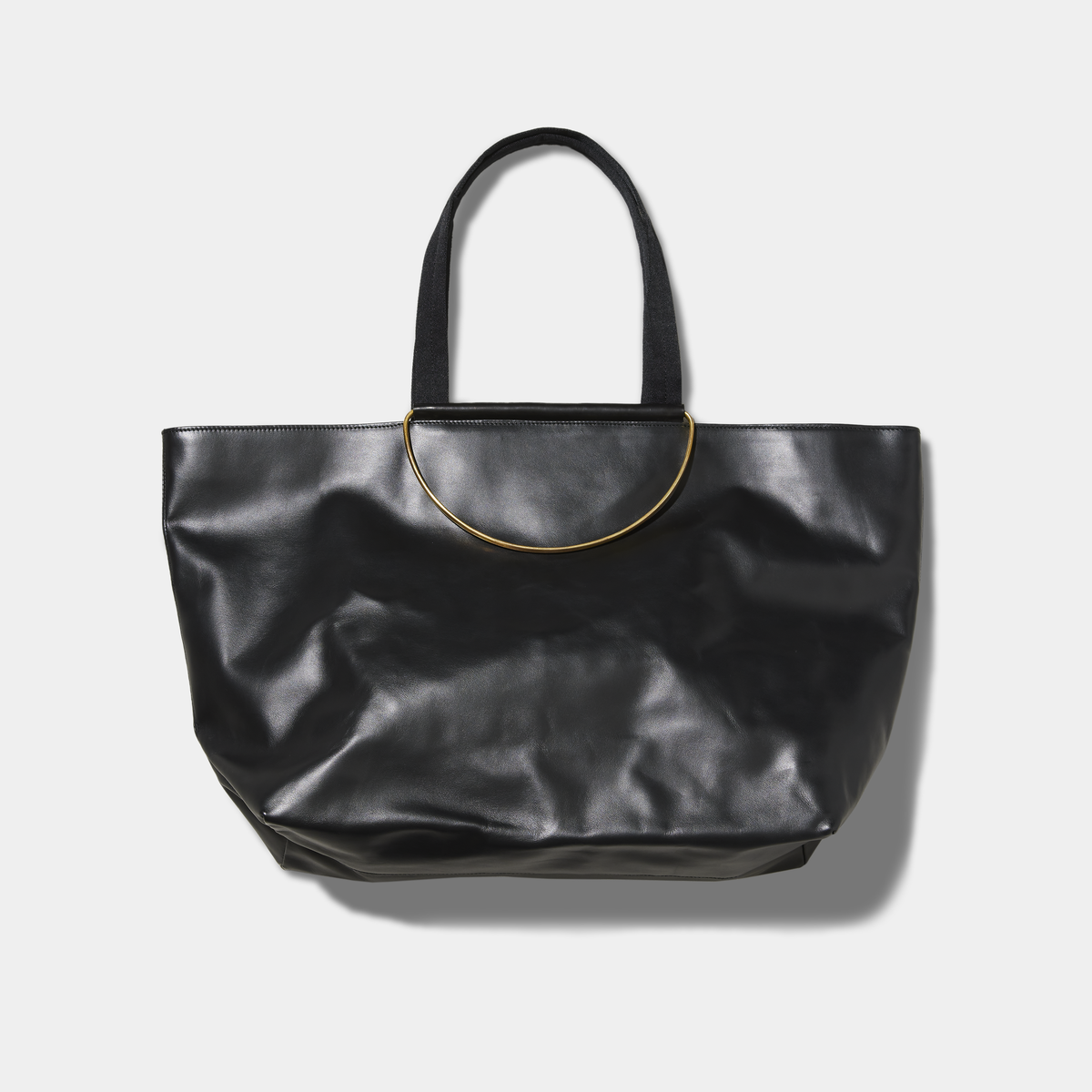 BRASS HANDLE TOTE / LEATHER