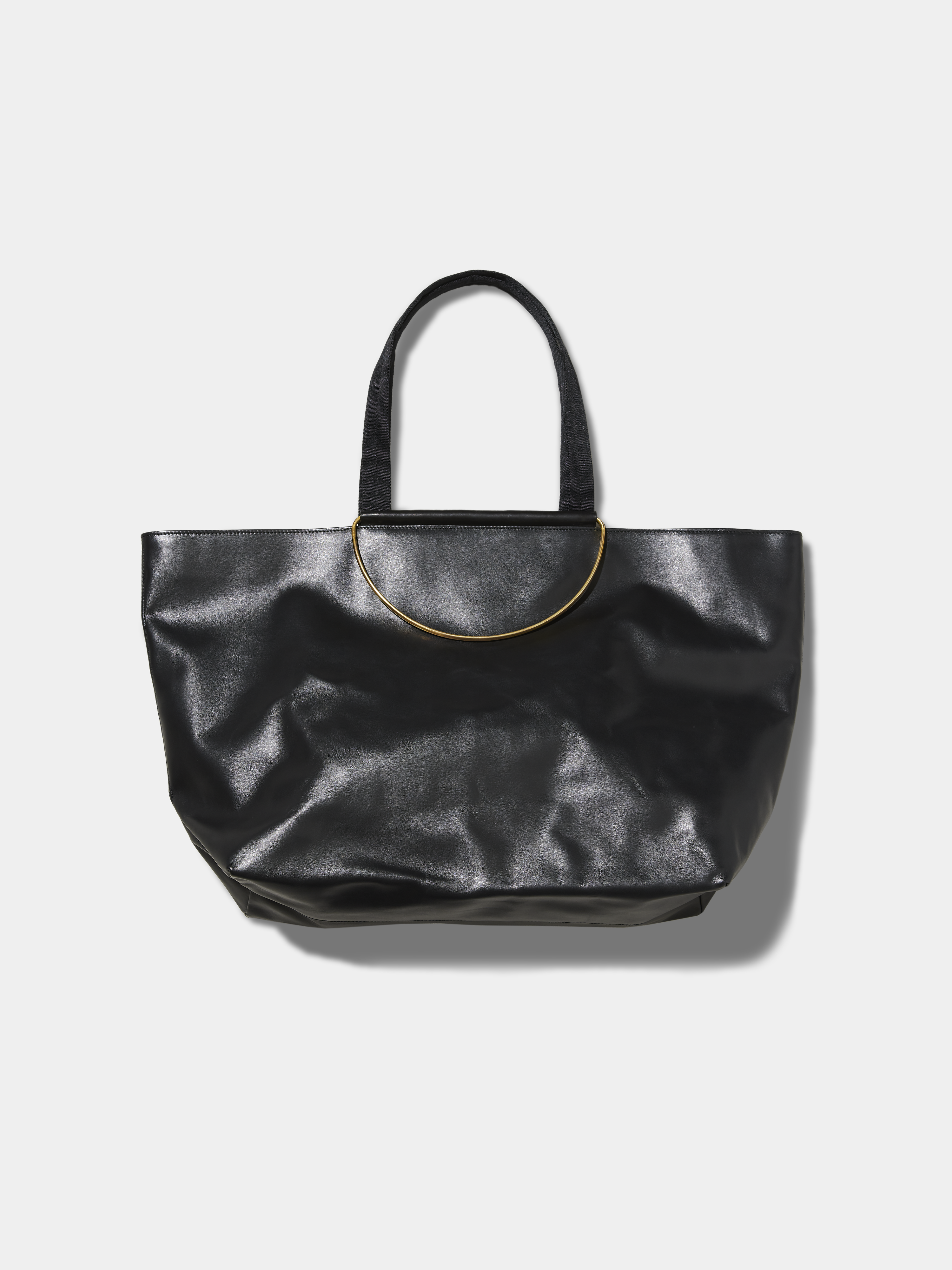 BRASS HANDLE TOTE / LEATHER